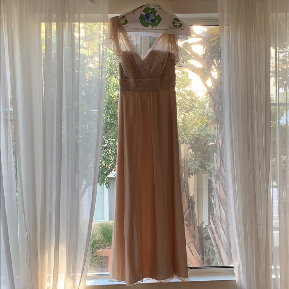 Amsale crinkle chiffon dress